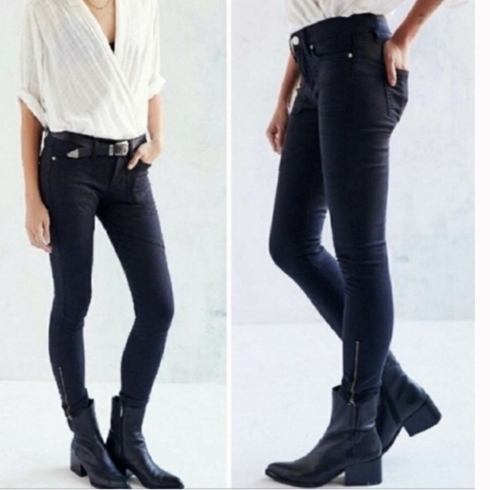 Urban Outfitters Black Moto Jeans with Ankle Zip